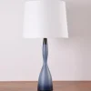 Hot Pamono Tall Danish Modern Gourd-Shaped Table Lamp in Blue Glass from Kastrup Holmegaard, 1960s