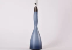 Hot Pamono Tall Danish Modern Gourd-Shaped Table Lamp in Blue Glass from Kastrup Holmegaard, 1960s
