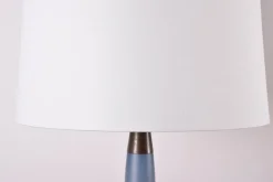 Hot Pamono Tall Danish Modern Gourd-Shaped Table Lamp in Blue Glass from Kastrup Holmegaard, 1960s