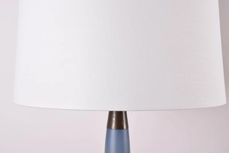 Hot Pamono Tall Danish Modern Gourd-Shaped Table Lamp in Blue Glass from Kastrup Holmegaard, 1960s