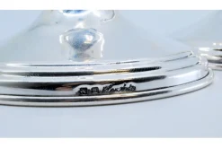 Pamono Tall Silver Candlesticks with Smooth Stems and Circular Bases><noscript><img width=
