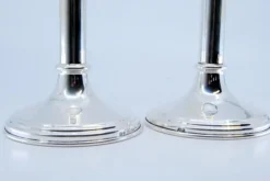 Pamono Tall Silver Candlesticks with Smooth Stems and Circular Bases><noscript><img width=