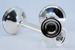 Pamono Tall Silver Candlesticks with Smooth Stems and Circular Bases><noscript><img width=