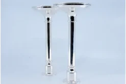 Pamono Tall Silver Candlesticks with Smooth Stems and Circular Bases><noscript><img width=