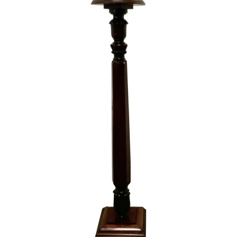 Pamono Tall 19th Century Carved Mahogany Pedestal, 1880s> Pedestals And Columns