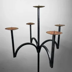 Pamono Tall Wrought Iron Candleholder, 1970s><noscript><img width=