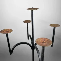 Pamono Tall Wrought Iron Candleholder, 1970s><noscript><img width=