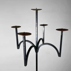 Pamono Tall Wrought Iron Candleholder, 1970s><noscript><img width=