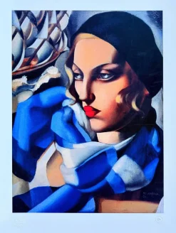 Online Pamono Tamara de Lempicka, The Blue Scarf, 1930 / 2023, Giclée Print