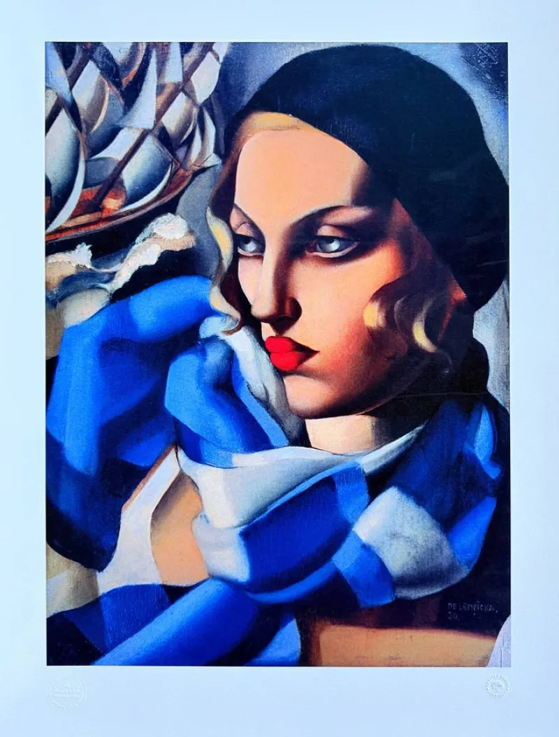 Online Pamono Tamara de Lempicka, The Blue Scarf, 1930 / 2023, Giclée Print