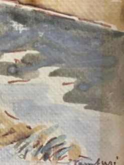 Pamono Tamburi, Old Man by the Sea, 20th Century, Watercolor Painting><noscript><img width=