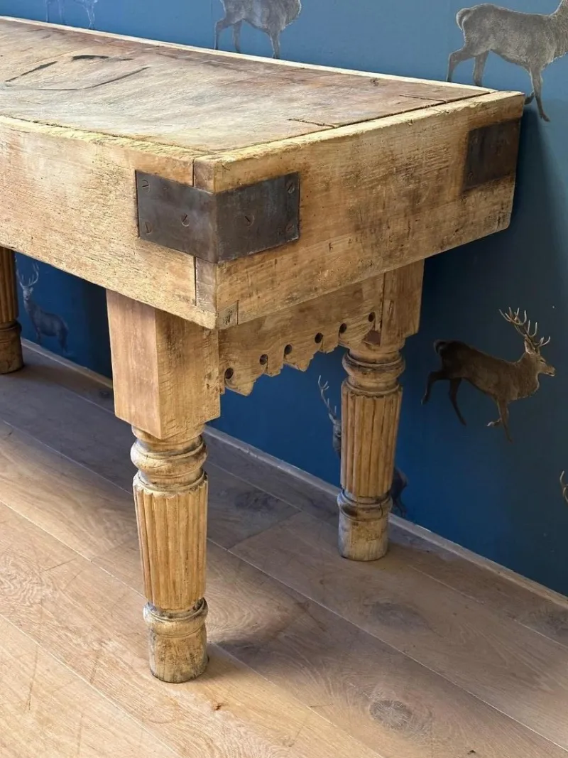 Pamono Tan Beech Butcher Table> Worktables & Workbenches