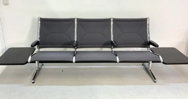 New Pamono Tandem Sling Airport Seat Bench with Table by Charles & Ray Eames for Herman Miller, 1960s, USA