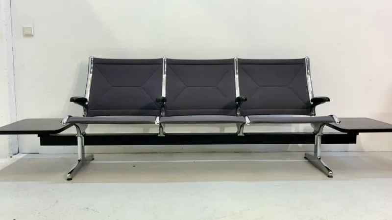 New Pamono Tandem Sling Airport Seat Bench with Table by Charles & Ray Eames for Herman Miller, 1960s, USA