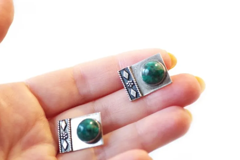 Pamono Taxco Style Silver Cufflinks, Set of 2> Cufflinks