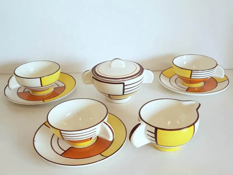 New Pamono Tea Service by Eva Stricker-Zeisel for Schramberg, 1920s, Set of 9