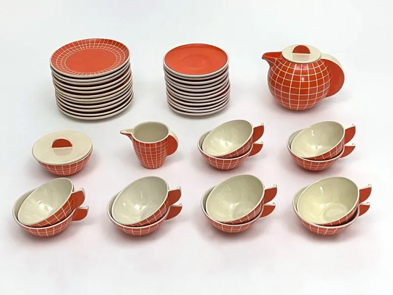 Pamono Tea Service for 12 by Rometti di Umbertide S.A.C.R.U., 1930s, Set of 39> Dinnerware Accessories