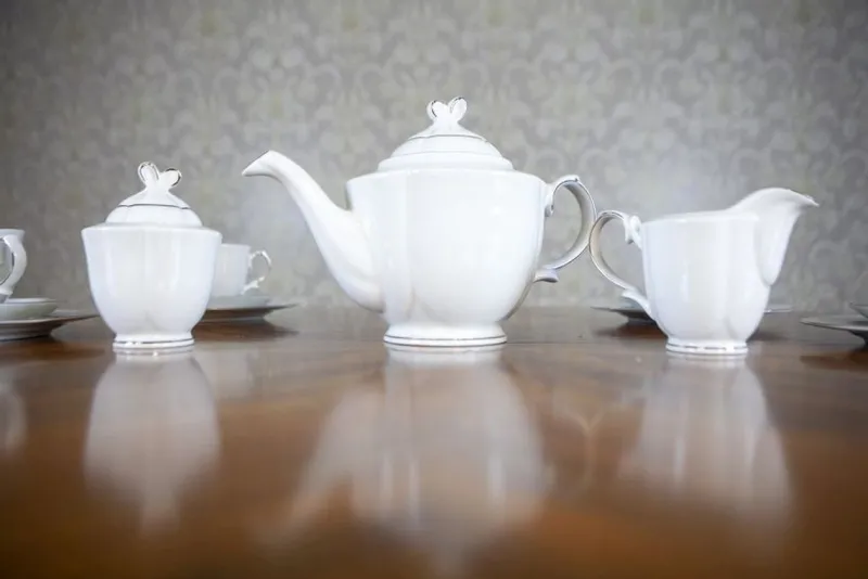 Pamono Tea Service for Six People from Bogucice Porcelain, Set of 21> Tabletop|Coffee & Tea Service