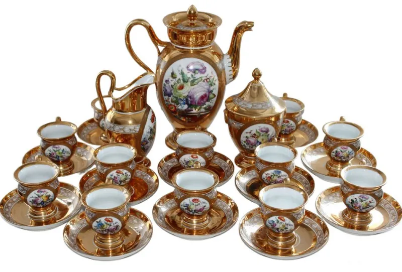 Pamono Tea Service in Porcelain, 1949, Set of 15> Coffee & Tea Service