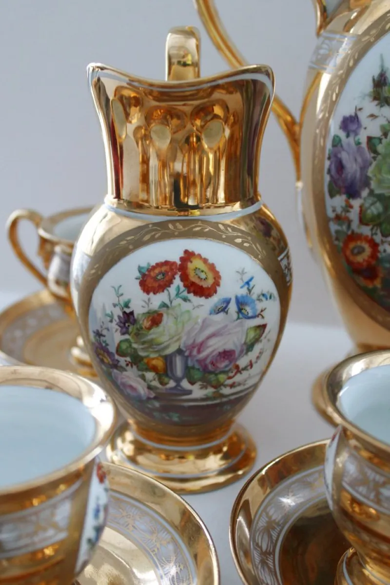 Pamono Tea Service in Porcelain, 1949, Set of 15> Coffee & Tea Service