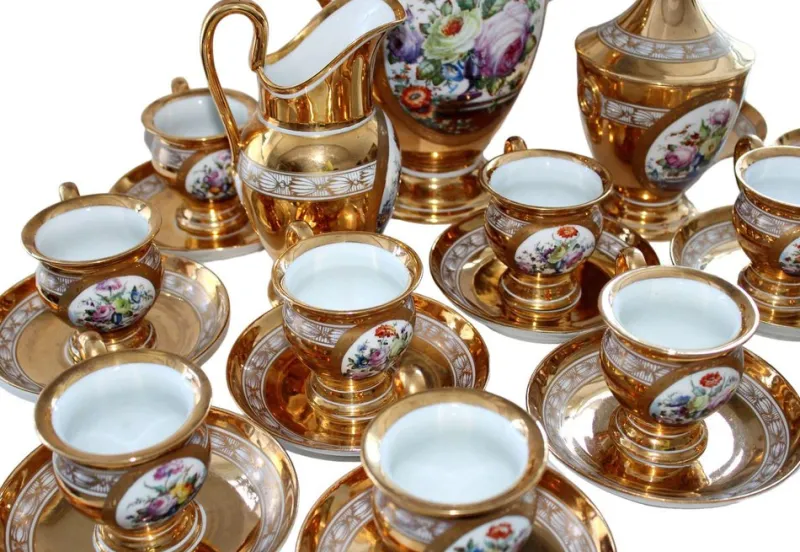 Pamono Tea Service in Porcelain, 1949, Set of 15> Coffee & Tea Service