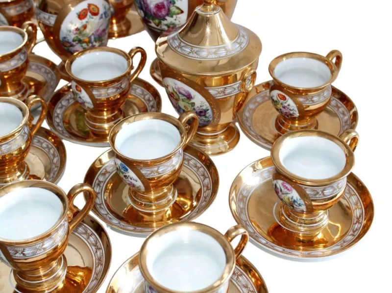 Pamono Tea Service in Porcelain, 1949, Set of 15> Coffee & Tea Service