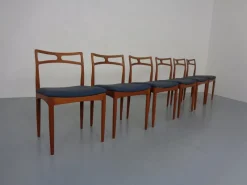 Pamono Teak & Kvadrat Hallingdal Model 94 Dining Chairs by Johannes Andersen for Christian Linneberg, 1960s, Set of 6><noscript><img width=