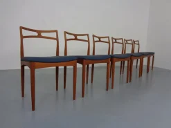 Pamono Teak & Kvadrat Hallingdal Model 94 Dining Chairs by Johannes Andersen for Christian Linneberg, 1960s, Set of 6><noscript><img width=