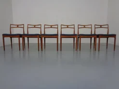 Pamono Teak & Kvadrat Hallingdal Model 94 Dining Chairs by Johannes Andersen for Christian Linneberg, 1960s, Set of 6><noscript><img width=