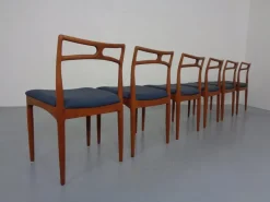 Pamono Teak & Kvadrat Hallingdal Model 94 Dining Chairs by Johannes Andersen for Christian Linneberg, 1960s, Set of 6><noscript><img width=