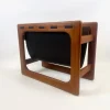 Pamono Teak & Leather Magazine Rack attributed to Aksel Kjersgaard for Salin Mobler, 1970s> Magazine Racks