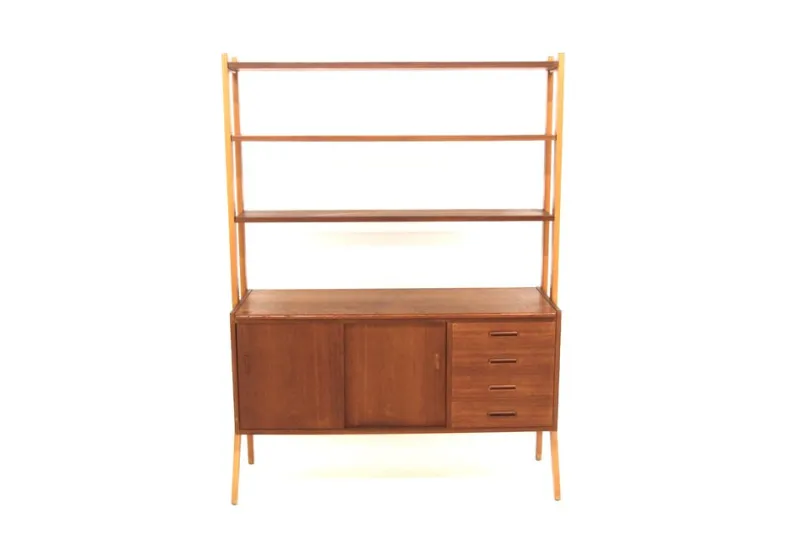 Pamono Teak and Beech Secretary, Sweden, 1960s> Secretaires