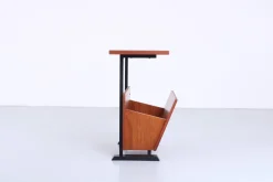 New Pamono Teak and Black Magazine Rack by Cees Braakman for Pastoe, 1950s