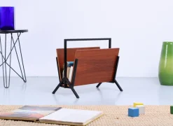 Outlet Pamono Teak and Black Magazine Rack by Cees Braakman for Pastoe, 1950s