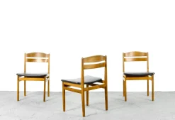 Pamono Teak and Leatherette Dining Chairs, 1960s, Set of 4><noscript><img width=