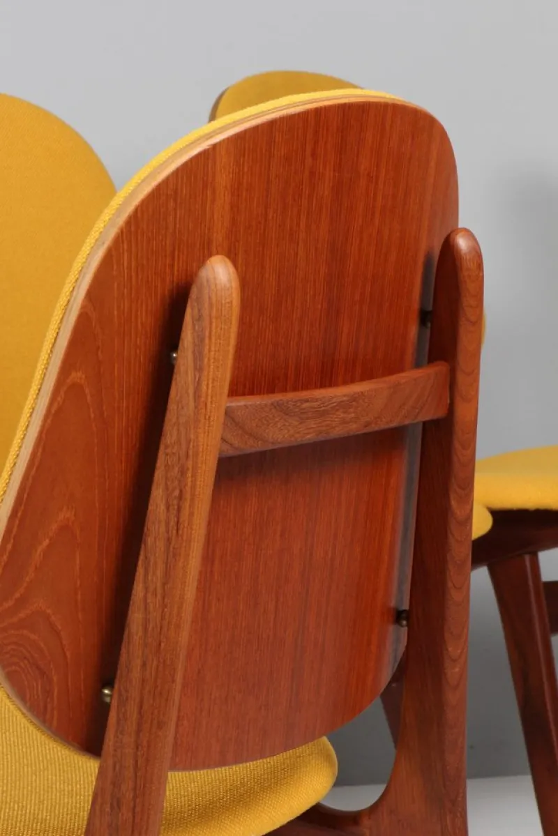 Pamono Teak and Wool Chair by Arne Hovmand-Olsen, 1960s