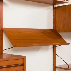 Pamono Teak 4-Bay Wall Unit by Poul Cadovius for Cado, Denmark, 1960s><noscript><img width=