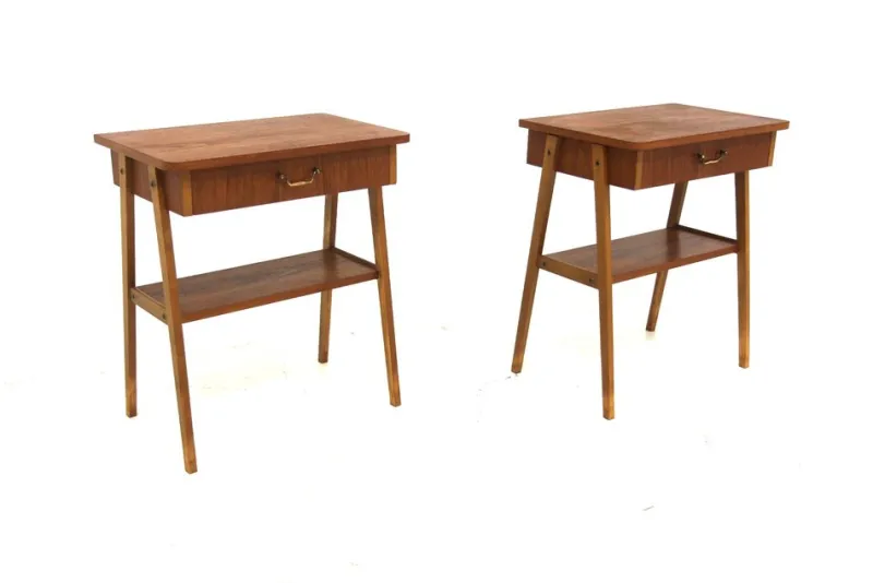 New Pamono Teak Bedside Tables, Sweden, 1960s, Set of 2