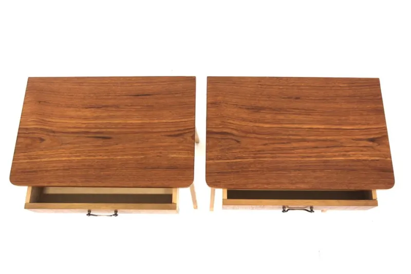 New Pamono Teak Bedside Tables, Sweden, 1960s, Set of 2