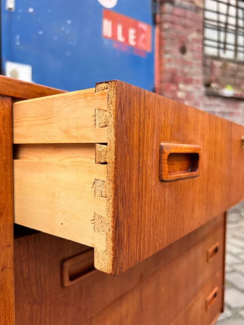Discount Pamono Teak Chest of Drawers with Lock, Denmark