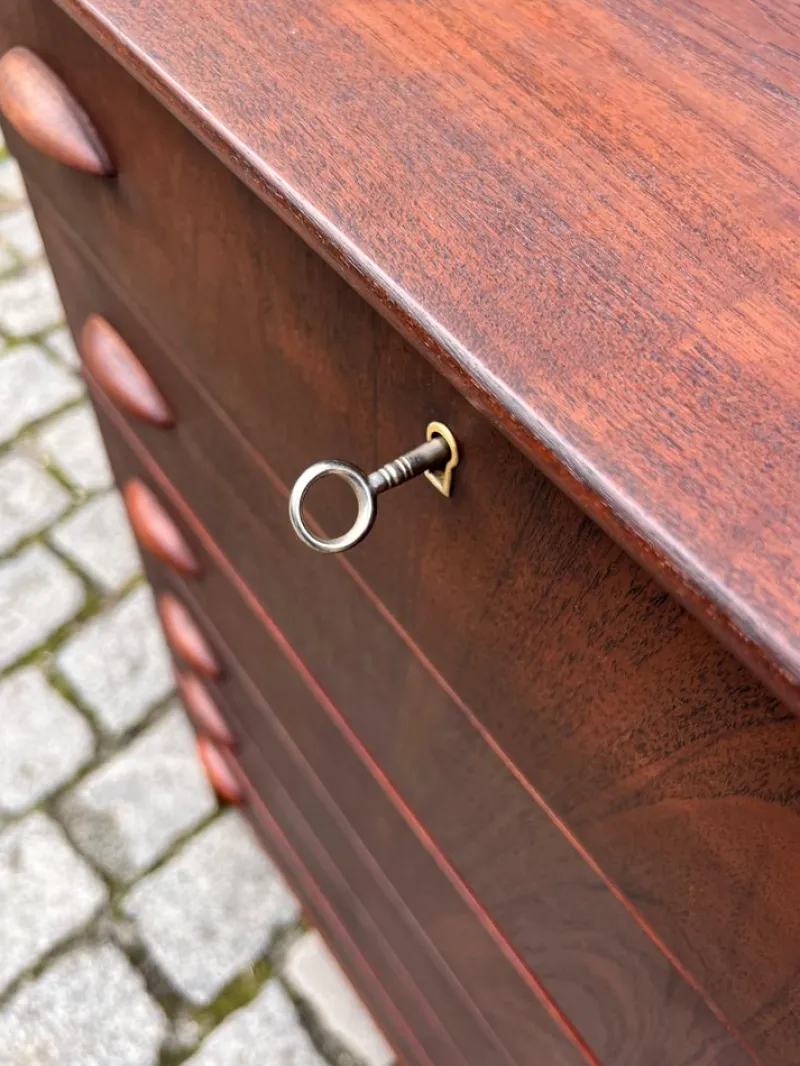 Discount Pamono Teak Chest of Drawers with Lock, Denmark