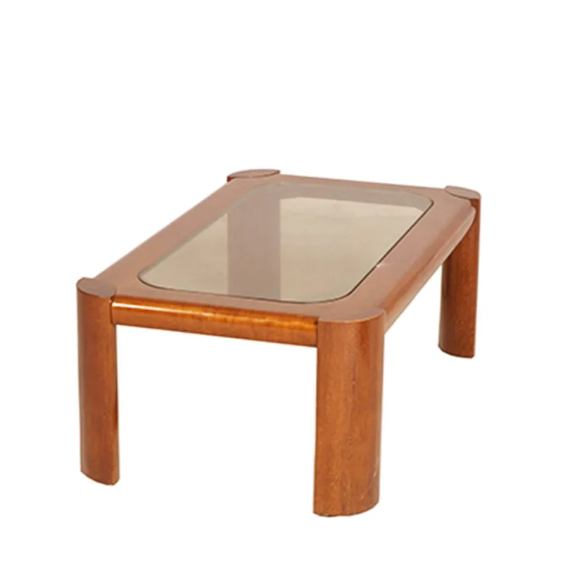 Sale Pamono Teak Coffee Table with Bronzed Smoked Glass Top from Cassina, 1970s