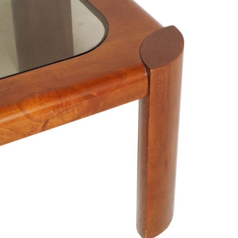 Sale Pamono Teak Coffee Table with Bronzed Smoked Glass Top from Cassina, 1970s