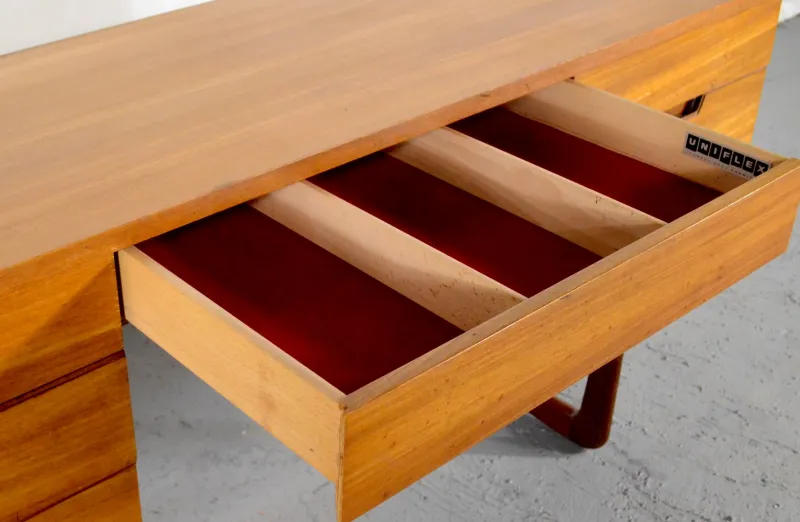 Online Pamono Teak Desk by Gunther Hoffstead for Uniflex, 1960s
