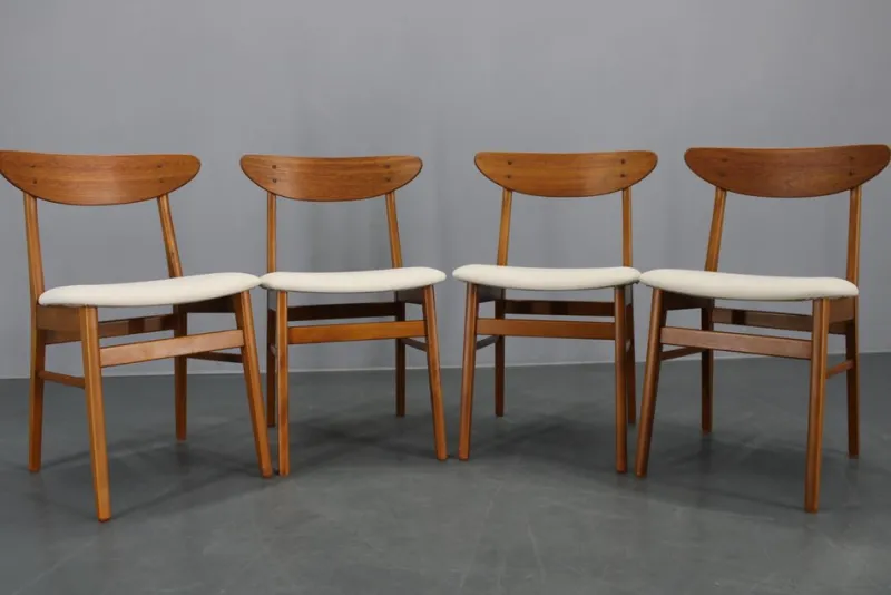 Pamono Teak Dining Chairs from Fastrup, Denmark, 1960s, Set of 5> Side Chairs & Dining Chairs