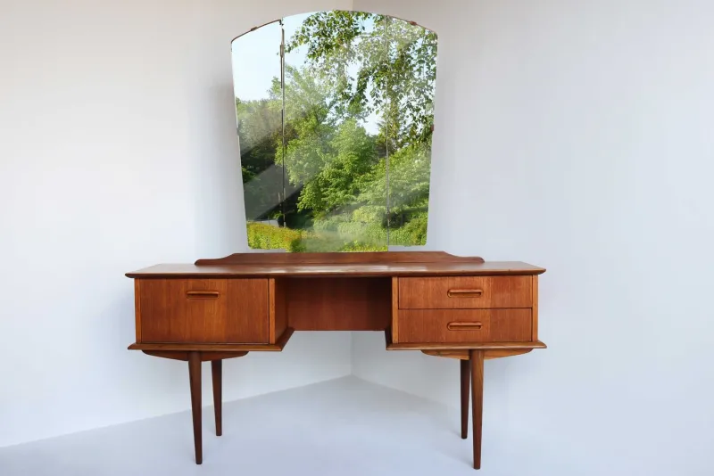 Hot Pamono Teak Dressing Table with Mirror, 1960s