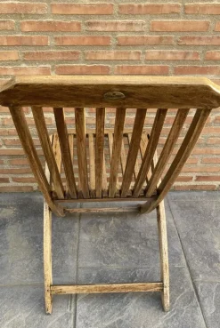 Pamono Teak Folding Deck Chair with Slat Back from Scan Com, 1960s><noscript><img width=
