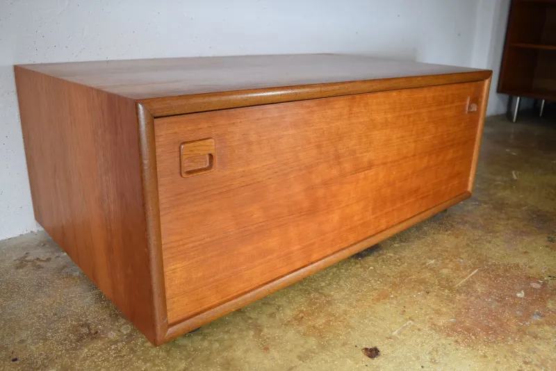 Pamono Teak Hifi Lowboard, Denmark, 1960s