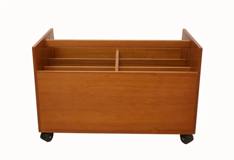 Pamono Teak Magazine Rack by Rolf Hesland for Bruksbo, 1960s> Magazine Racks