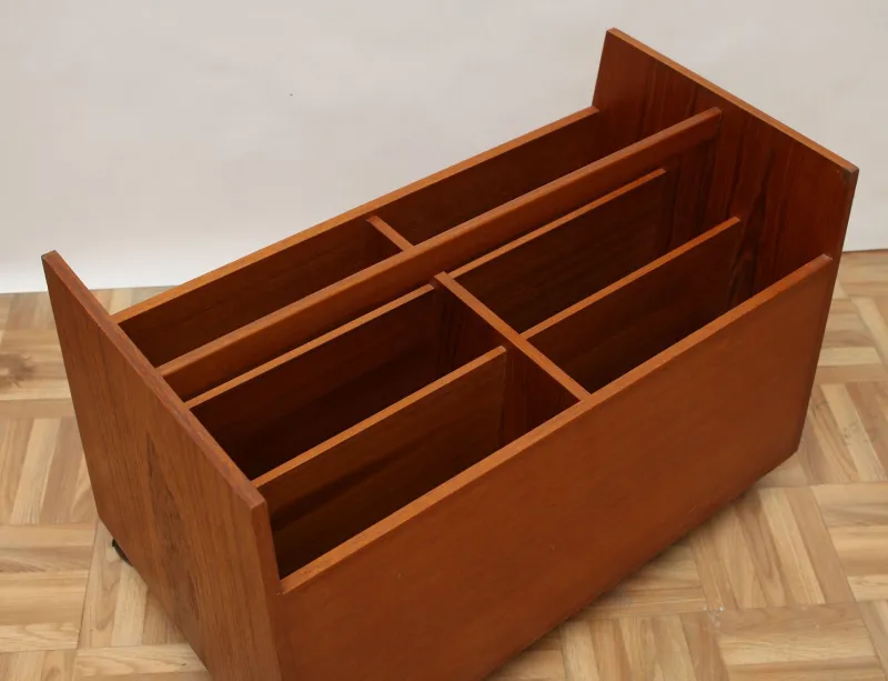 Pamono Teak Magazine Rack by Rolf Hesland for Bruksbo, 1960s> Magazine Racks
